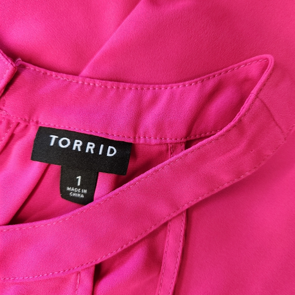 Torrid Fuchsia ChiffonTop